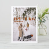 Vacances famille artisanat papier carte rustique (Debout devant)