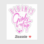 Vacances Filles Voyage Bahamas Sticker Cruise (Feuille)