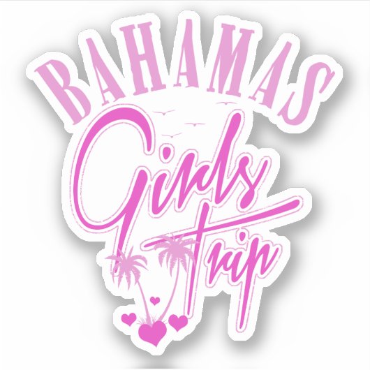 Vacances Filles Voyage Bahamas Sticker Cruise (Devant)