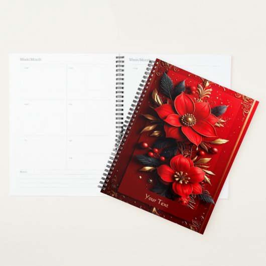Vacances Fleurs Rouges (Devant avec enveloppe)