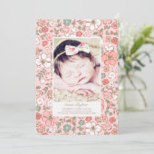 Vacances Floral Faire-part de naissance Modèle pho (Debout devant)