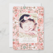 Vacances Floral Faire-part de naissance Modèle pho (Devant)