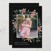 Vacances florales, carte photo de Noël (Devant / Derrière)