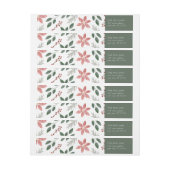 Vacances florales - Étiquette d'adresse de retour (Feuille)