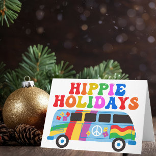 Vacances Hippie Carte de Fêtes Personnalisée Rétro