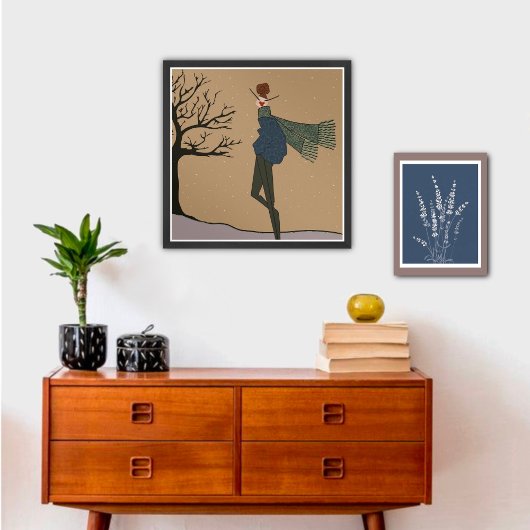 Vacances hiver Neige Météo Mode Art Poster