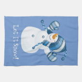 Vacances hiver Snowman serviette de cuisine (Horizontal)