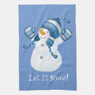 Vacances hiver Snowman serviette de cuisine