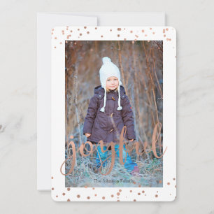 Vacances Joyeuses Rose Or Foil Carte Photo