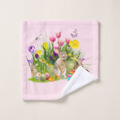 Vacances lapin et oeufs de Pâques (Gant de toilette)