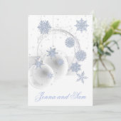 Vacances Mariage d'hiver Invitation blanche glace  (Debout devant)