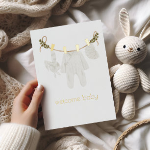 Vacances Métallisée Bienvenue Carte de félicitations pour bébé Boho Fo