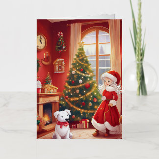 Vacances Métallisée Carte de Noël pliée