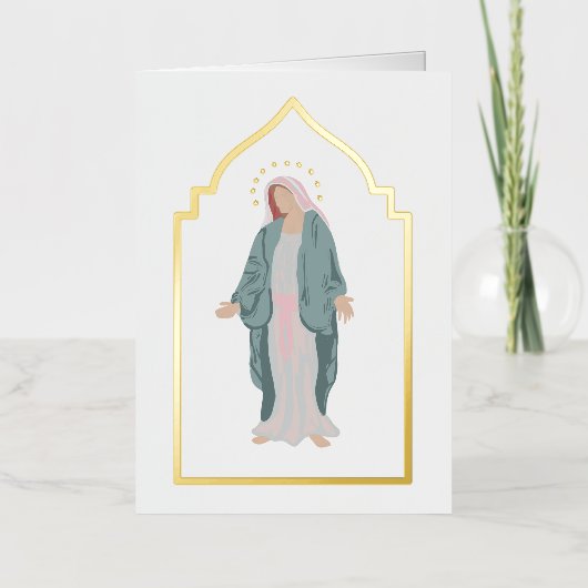 Vacances Métallisée Carte de prière commémorative funéraire catholique (Recto)