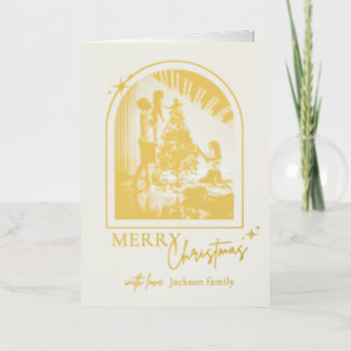 Vacances Métallisée Carte de vœux de Noël en feuille d'aluminium pliée