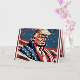 Vacances Métallisée Carte de vœux drapeau américain Trump épique