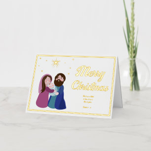 Vacances Métallisée Carte de vœux pliée en aluminium pour la Nativité