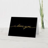 Carte de vœux simple brillante en aluminium Je t'a