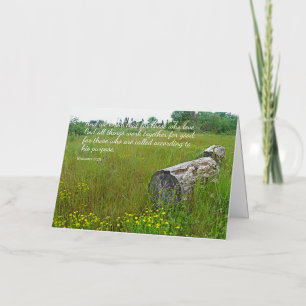 Vacances Métallisée Carte de vœux vierge scène tranquille Romains 8:28