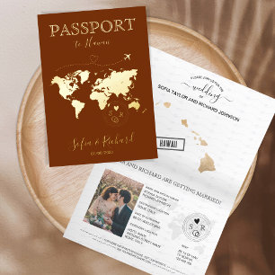 Vacances Métallisée Carte du monde de passeport de destination de mari