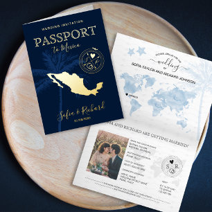 Vacances Métallisée Carte du monde de passeport Mexique Palm Beach Mar