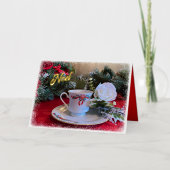 Vacances Métallisée Carte pliée à thé de Noël (Recto)