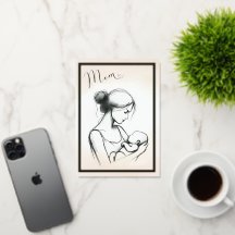 Croquis de l'amour maternel avec enfant - Carte de