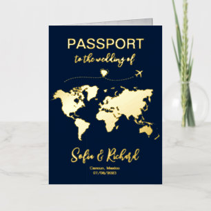 Vacances Métallisée Mexique Carte du monde Mariage Monogramme de passe