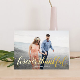 Vacances Métallisée Simplement romantique FOIL plié Carte de remerciem