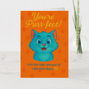 Vacances Métallisée Vous êtes Purr-fect - jolie carte de voeux pour ch