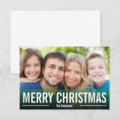 VACANCES MODERNES CARTE PHOTO MERRY NOËL VERT (Devant / Derrière)
