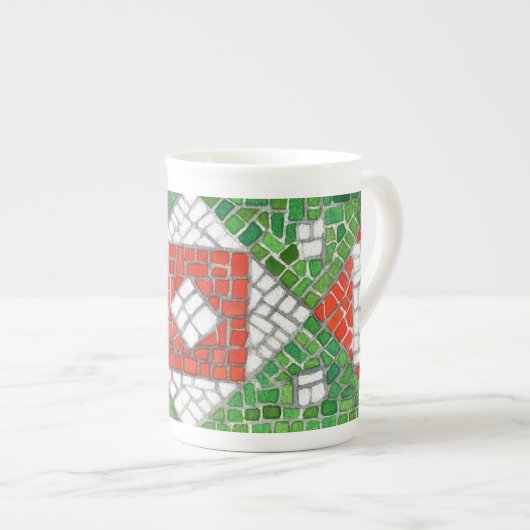 VACANCES MOSAIC Bone China Mug (Devant droit)