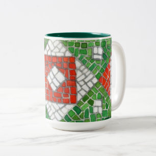VACANCES MOSAIC Hunter Green Mug à deux tons