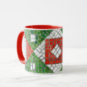 VACANCES MOSAIC Rouge Combo Mug (Devant gauche)