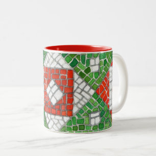 VACANCES MOSAÏQUE Rouge Mug à deux tons
