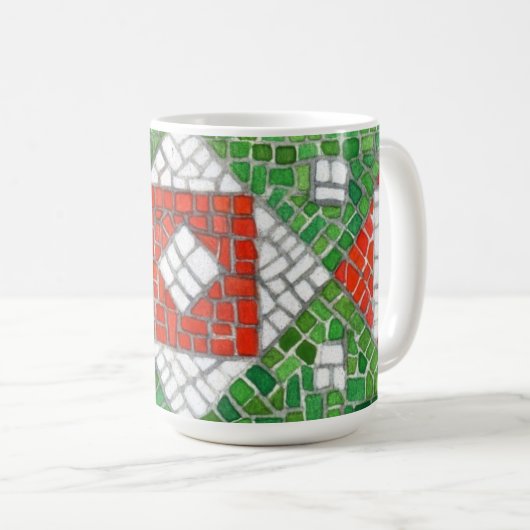 VACANCES MOSAÏQUE Tall White Mug (Devant droit)