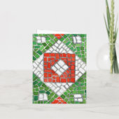 VACANCES MOSAÏQUES Carte pour notes de Noël / Vert (Dos)