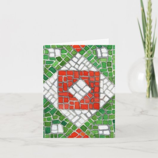 VACANCES MOSAÏQUES Carte pour notes de Noël / Vert (Devant)