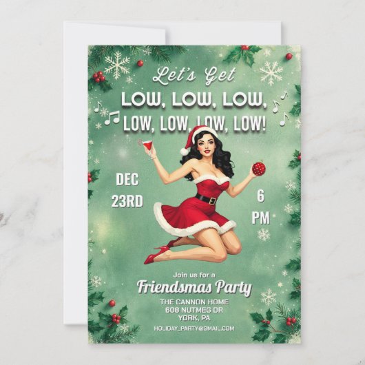 Vacances Noël Amies Fête Invitation (Devant)