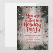 Vacances Noël Fête d'hiver Lumières Invitation (Devant / Derrière)