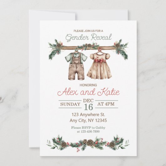 Vacances Noël Genre Reveillez Invitation (Devant)