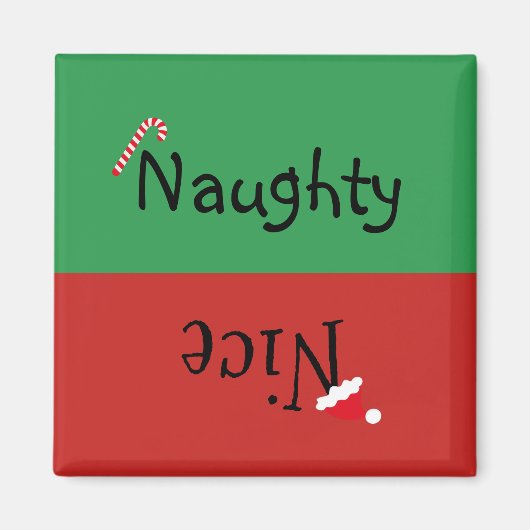 Vacances Noël Naughty Nice Magnet (Devant)