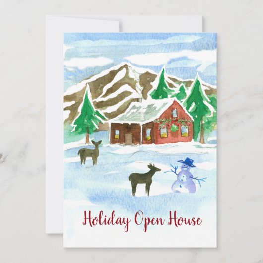 Vacances Open House Noël Fête Invitation (Devant)