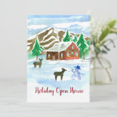 Vacances Open House Noël Fête Invitation (Debout devant)