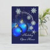 Vacances Open House Party Invitation ornements Ble (Debout devant)