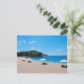 Vacances plage au Monténégro Carte postale (Debout devant)