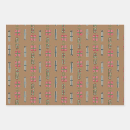 Vacances présente papier d'enrobage | 3 Jeu de feu (Devant 2)