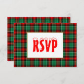 Vacances Red Green Plated Fête personnalisée RSVP (Devant / Derrière)