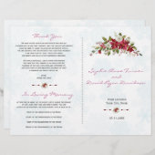 Vacances Red Poinsettia Snowflakes Programme de ma (Devant / Derrière)