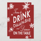 Vacances Red Time to Dragne Champagne Invitation (Devant / Derrière)